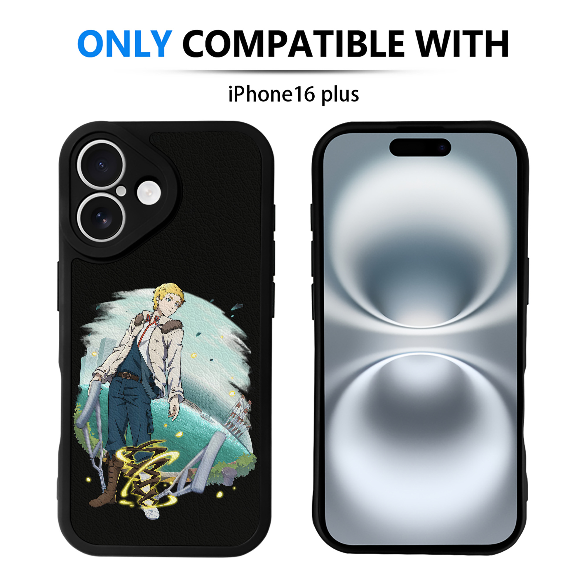 （画像用） 文豪ストレイドッグス Bungo Stray Dogs 【iPhone 16シリーズ対応】シリコンスマホケース（レザー調） 材質：シリコン